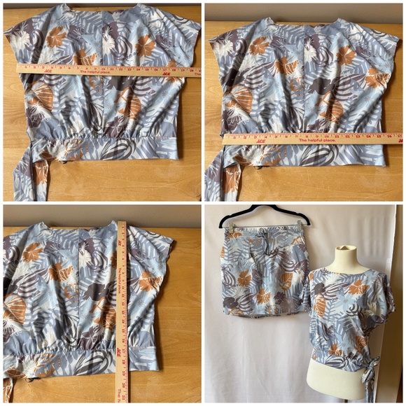 INDYEVA ALOKAYA SKORT TOP SET FLORAL ATHLEISURE SPORTY STRETCHY QUICK DRY XS - Picture 4 of 11